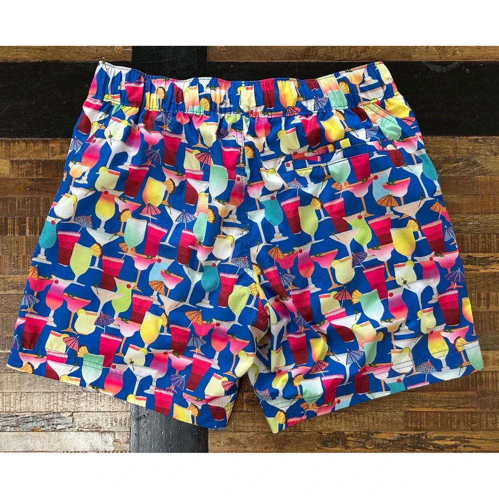 Robert Graham Poolside Drinks Cocktail Swim Trunks Classic Fit Size 32